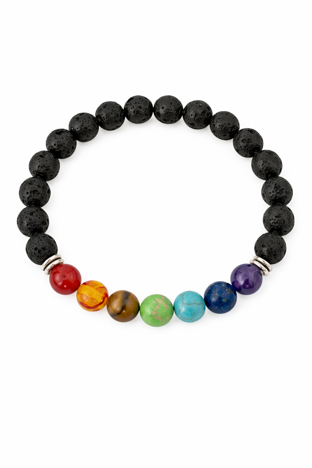 7-Chakra Lava Bracelet – Balance