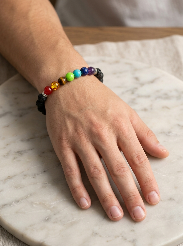 7-Chakra Lava Bracelet – Balance