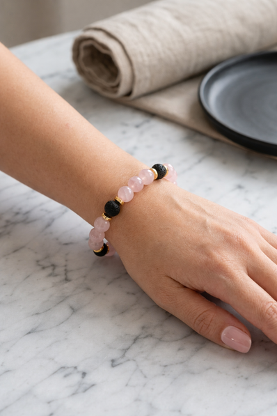 Rose Quartz Lava Bracelet – Love