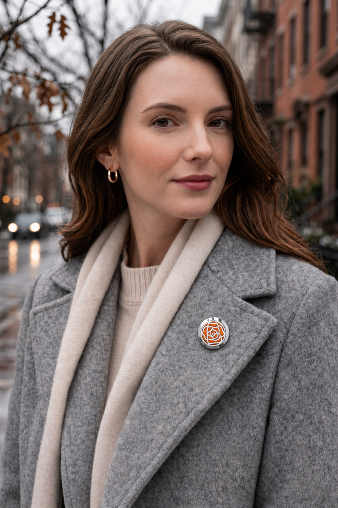 Velvet Rose Diffuser Brooch – 20mm Statement Size