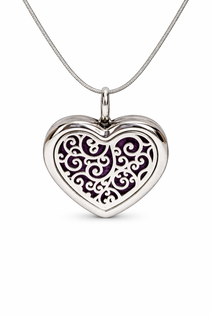 Ornate Heart Diffuser Necklace