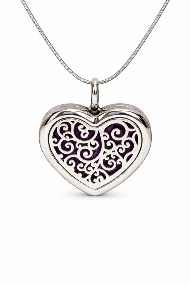 Ornate Heart Diffuser Necklace