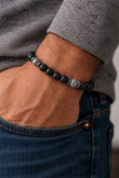 Grey Jasper & Lava Bracelet – Yang