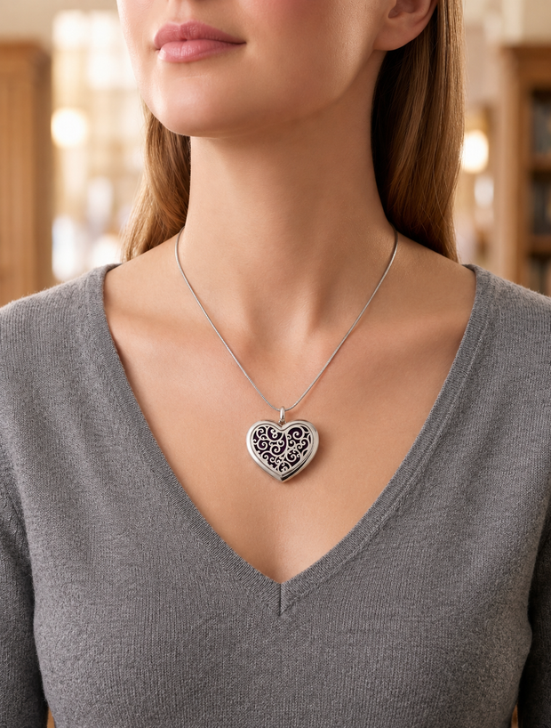 Ornate Heart Diffuser Necklace