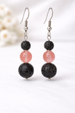 Rose Quartz Lava Earrings – Love