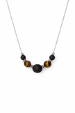 Tiger Eye Lava Necklace – Strength