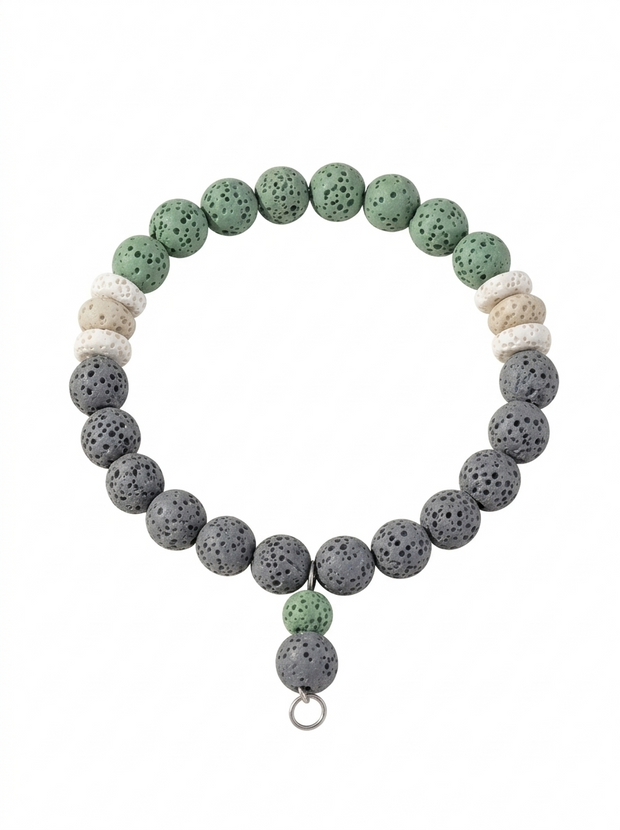 Meadow Glow Green Lava Stone Bracelet
