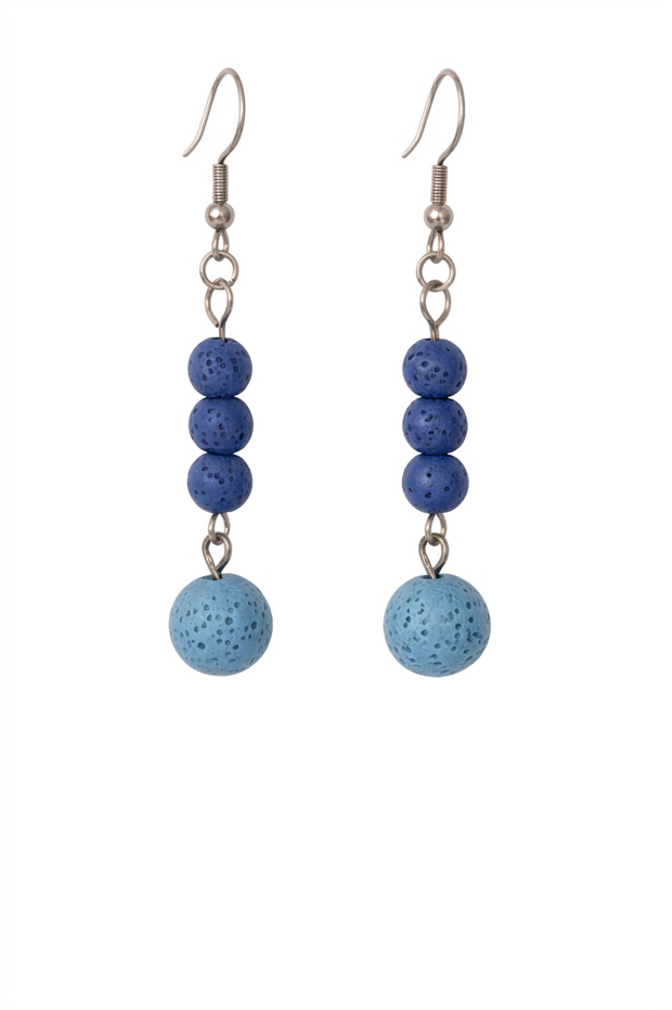 Ocean Whisper Blue Lava Stone Earrings