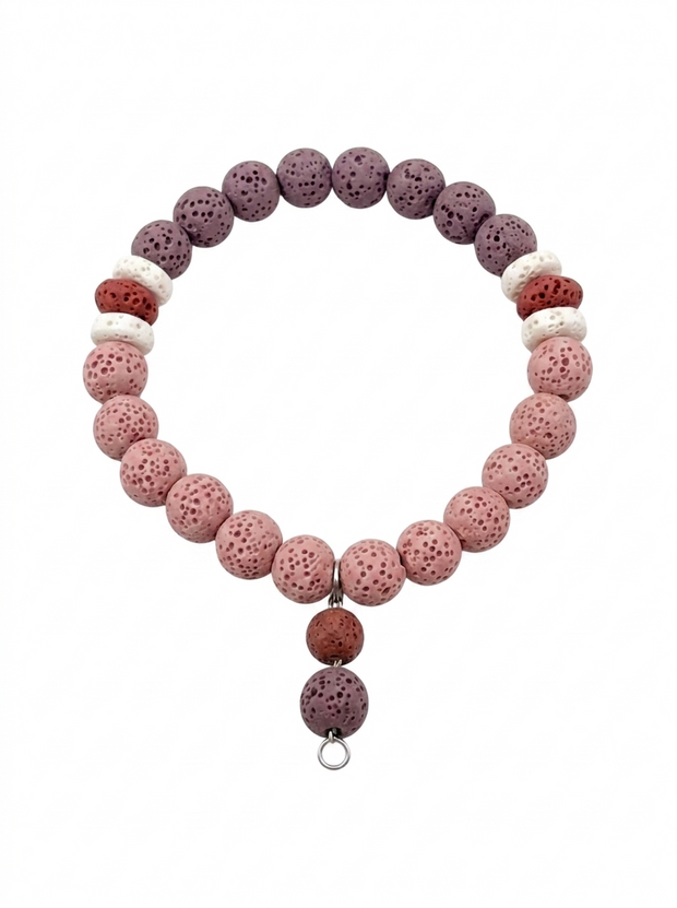 Blossom Drift Pink Lava Stone Bracelet