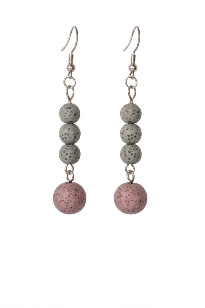 Midnight Glow Purple Lava Stone Earrings