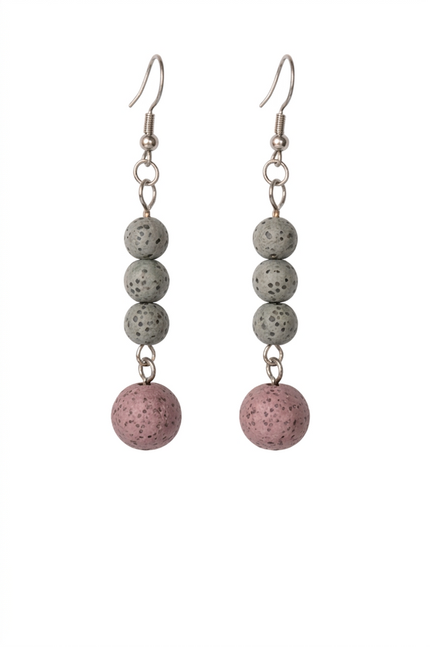 Midnight Glow Purple Lava Stone Earrings