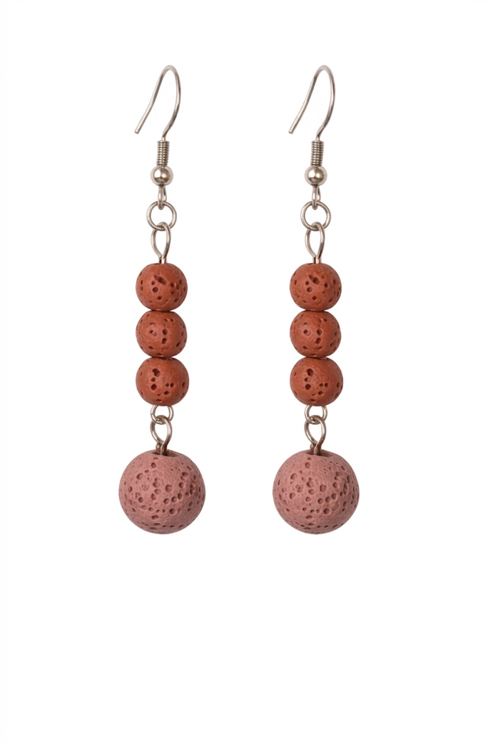 Blossom Drift Pink Lava Stone Earrings