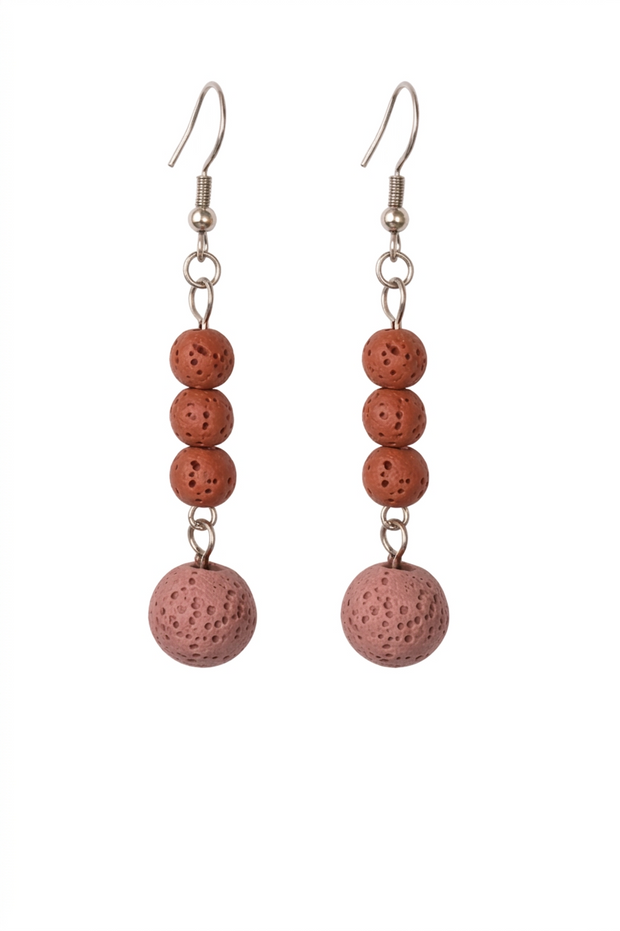 Blossom Drift Pink Lava Stone Earrings