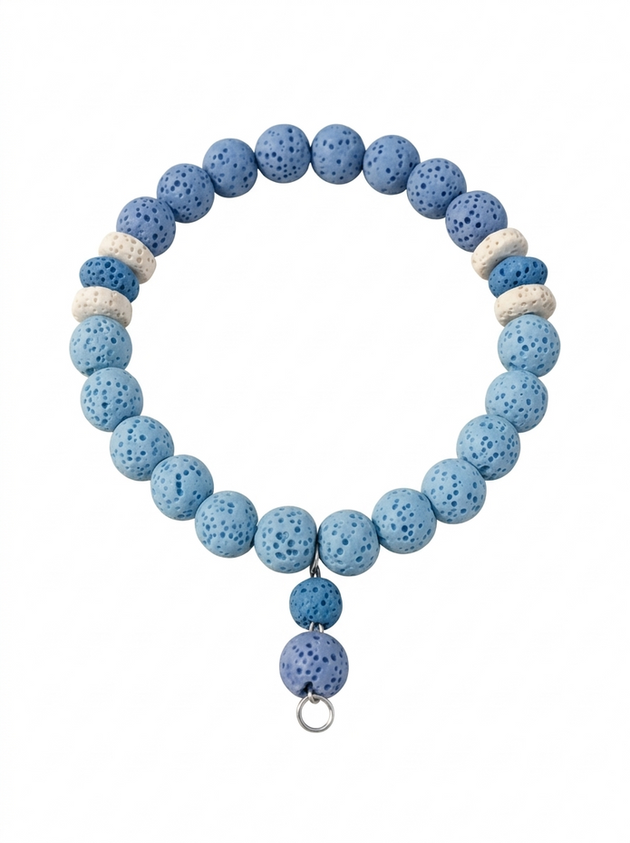 Ocean Whisper Light Blue Lava Stone Bracelet
