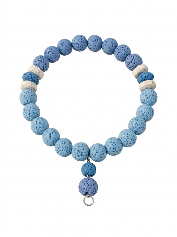 Ocean Whisper Light Blue Lava Stone Bracelet