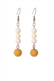 Sunlit Halo Yellow Lava Stone Earrings