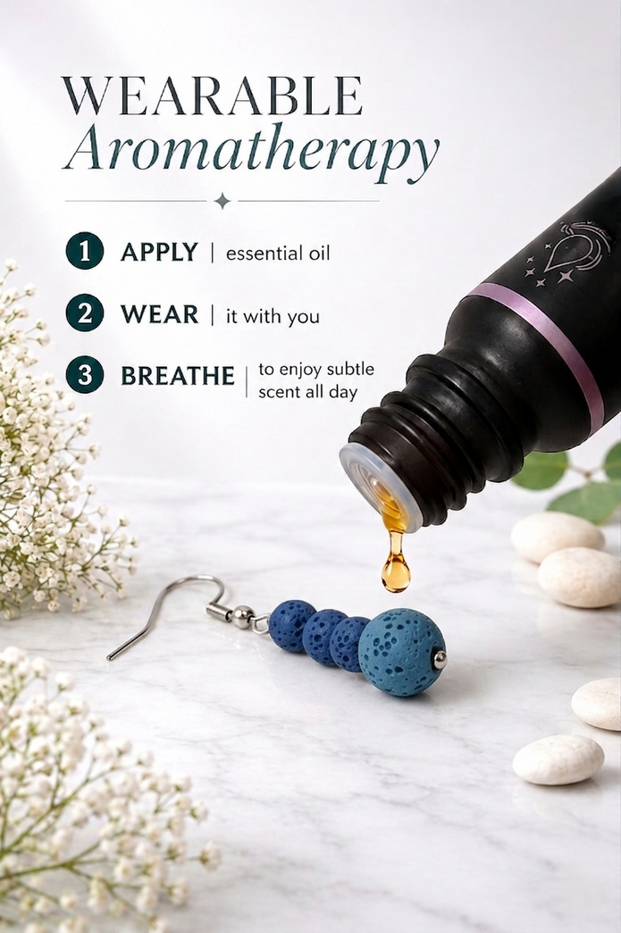 Midnight Glow Purple Lava Stone Earrings