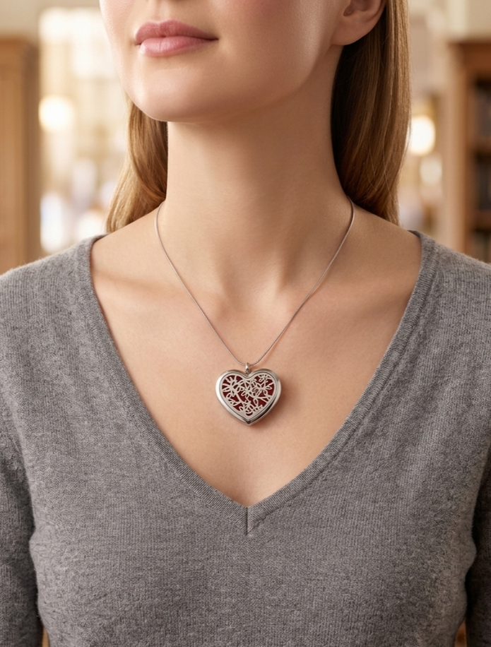 Bloom Heart Diffuser Necklace