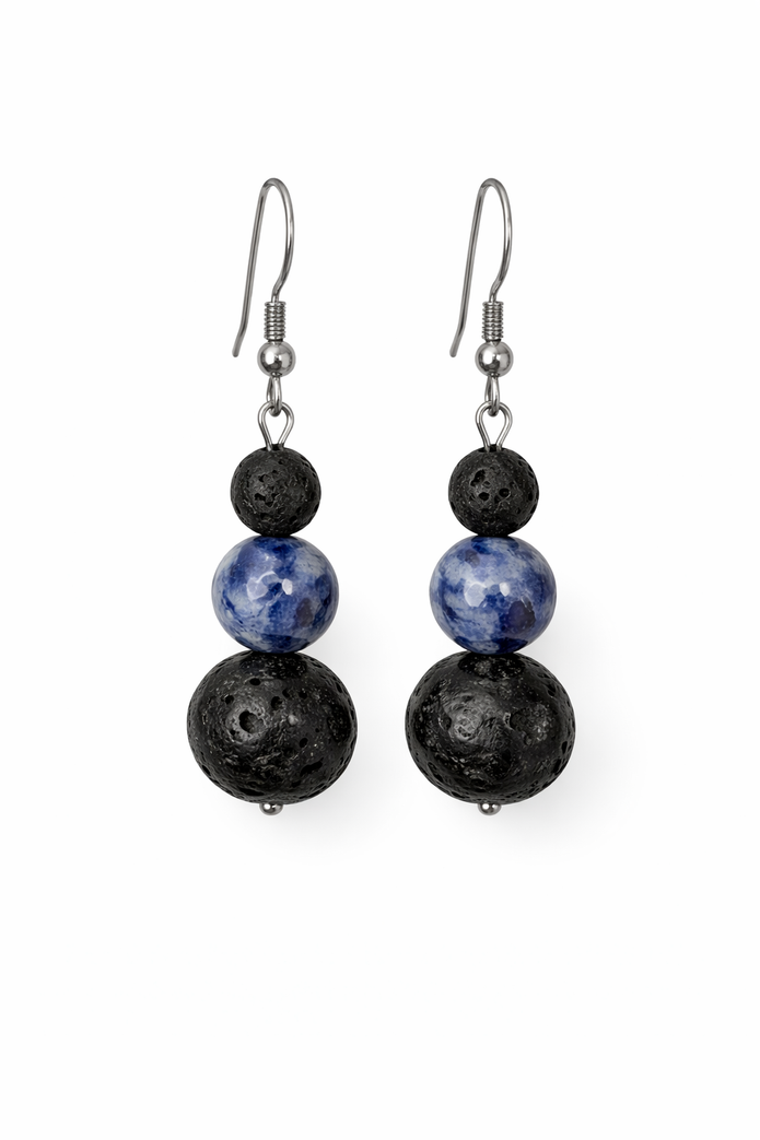 Sodalite Lava Earrings – Clarity