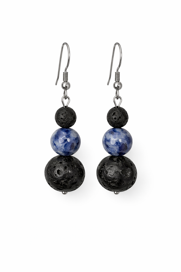 Sodalite Lava Earrings – Clarity