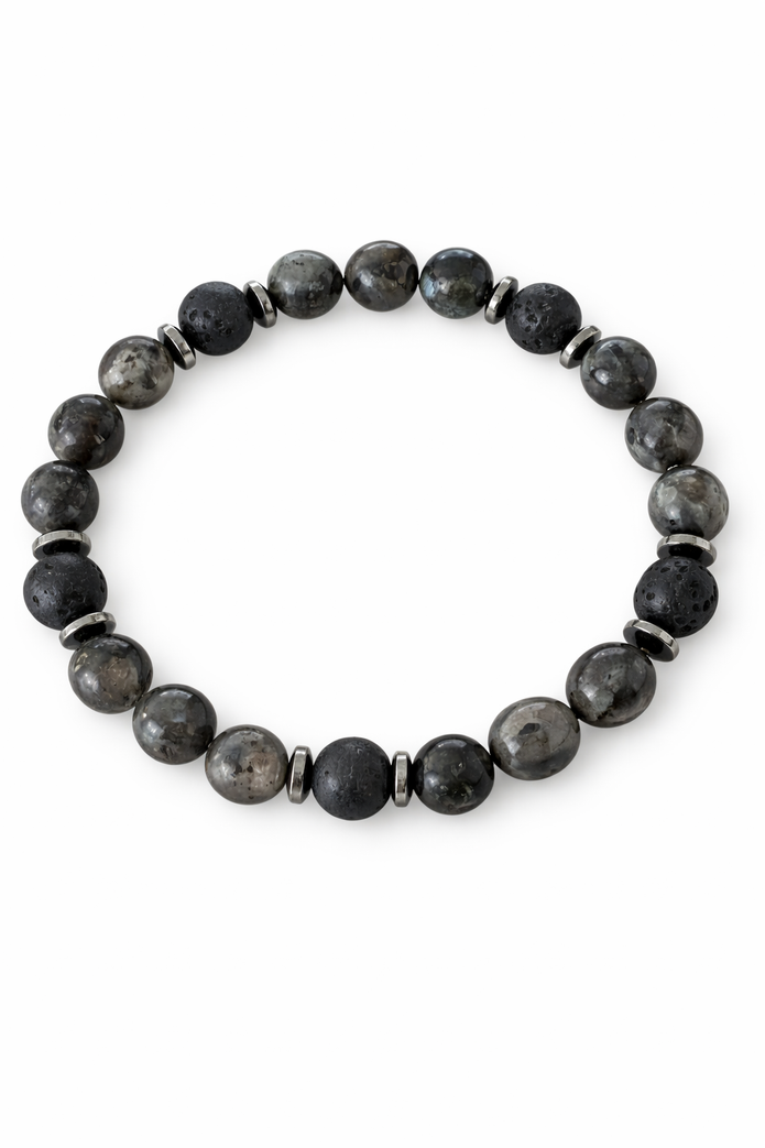 Labradorite Lava Bracelet – Depth