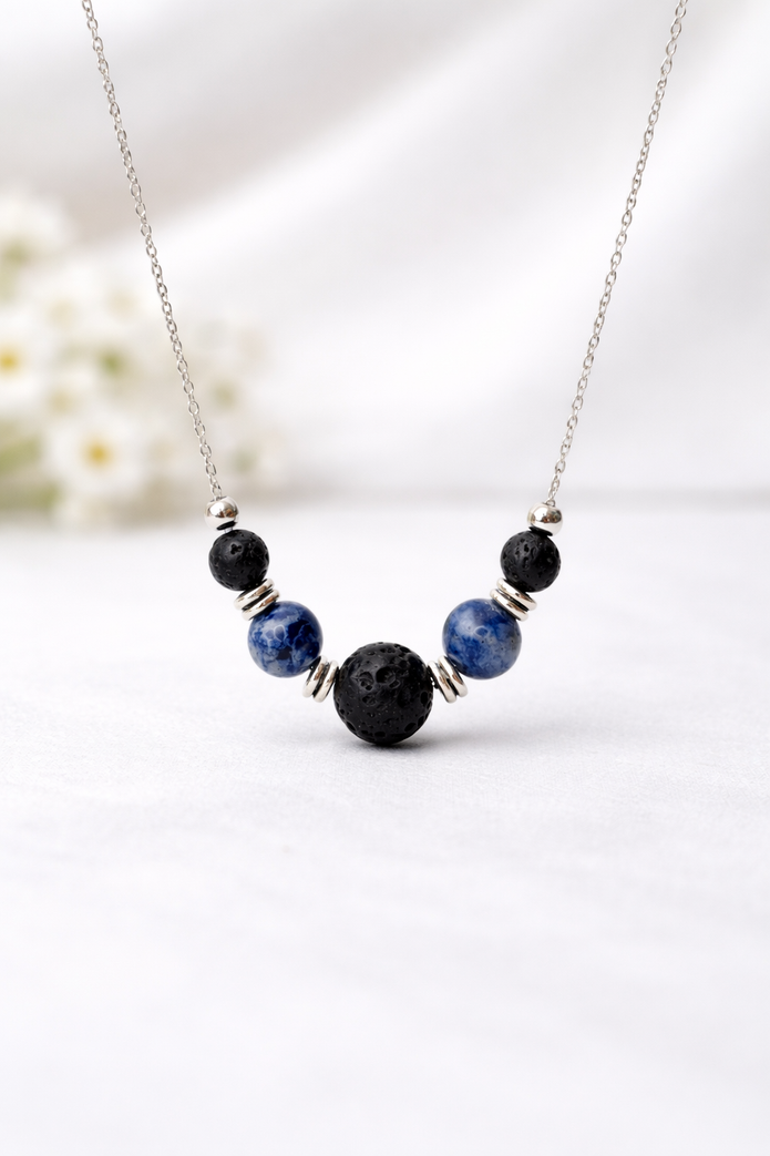 Sodalite Lava Necklace – Clarity