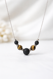 Tiger Eye Lava Necklace – Strength