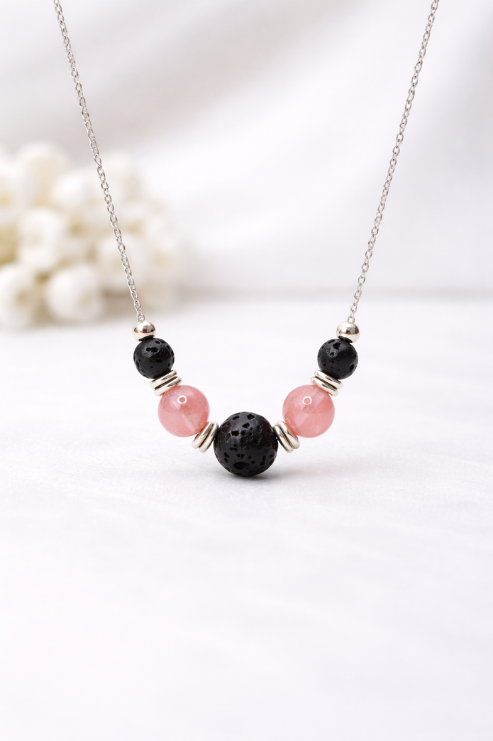 Rose Quartz Lava Necklace – Love