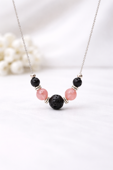Rose Quartz Lava Necklace – Love