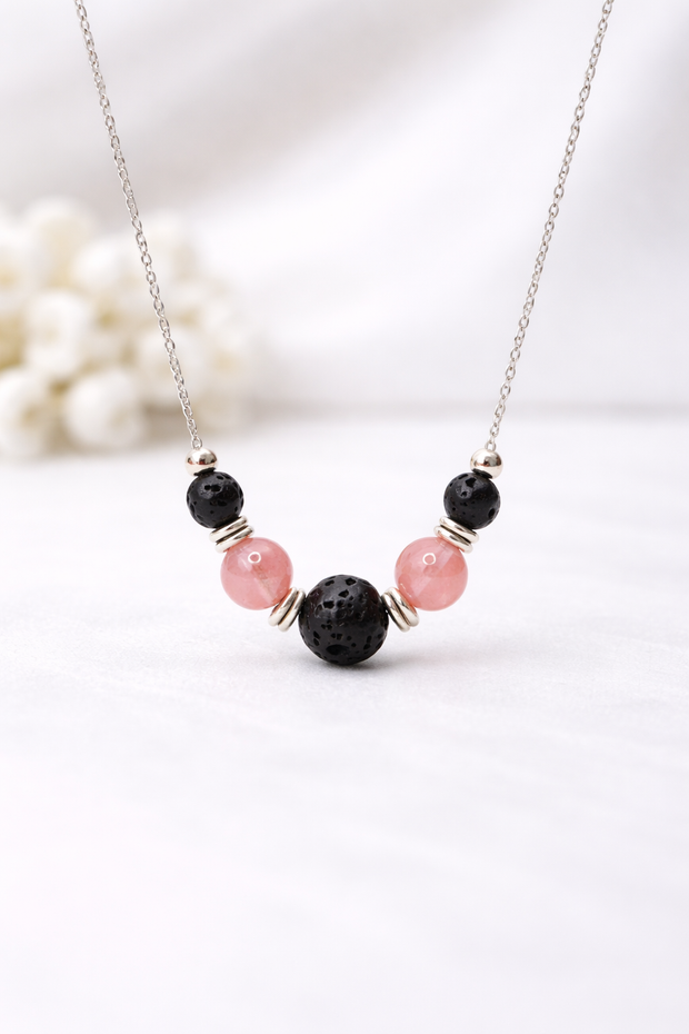 Rose Quartz Lava Necklace – Love