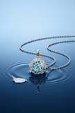Cosmic Petal Silver Cage Necklace