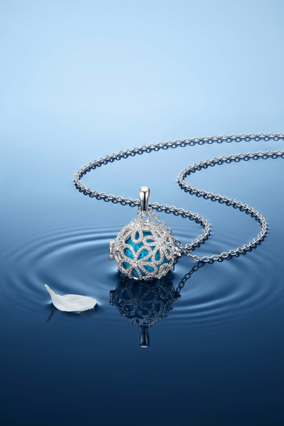 Cosmic Petal Silver Cage Necklace