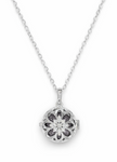 Celestial Bloom Silver Cage Necklace