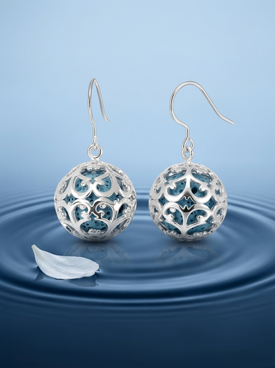 Starpetal Radiance Silver Cage Earrings